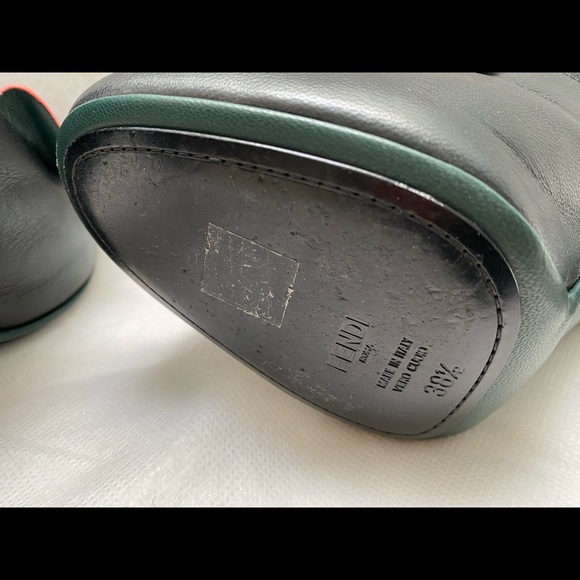 Fendi Leather Ruffle-Accented Mules - Picture 13 of 13